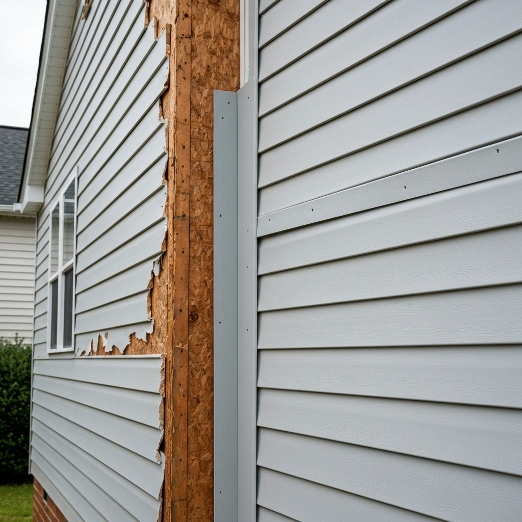 Siding Repair in progress on a Raleigh, NC home