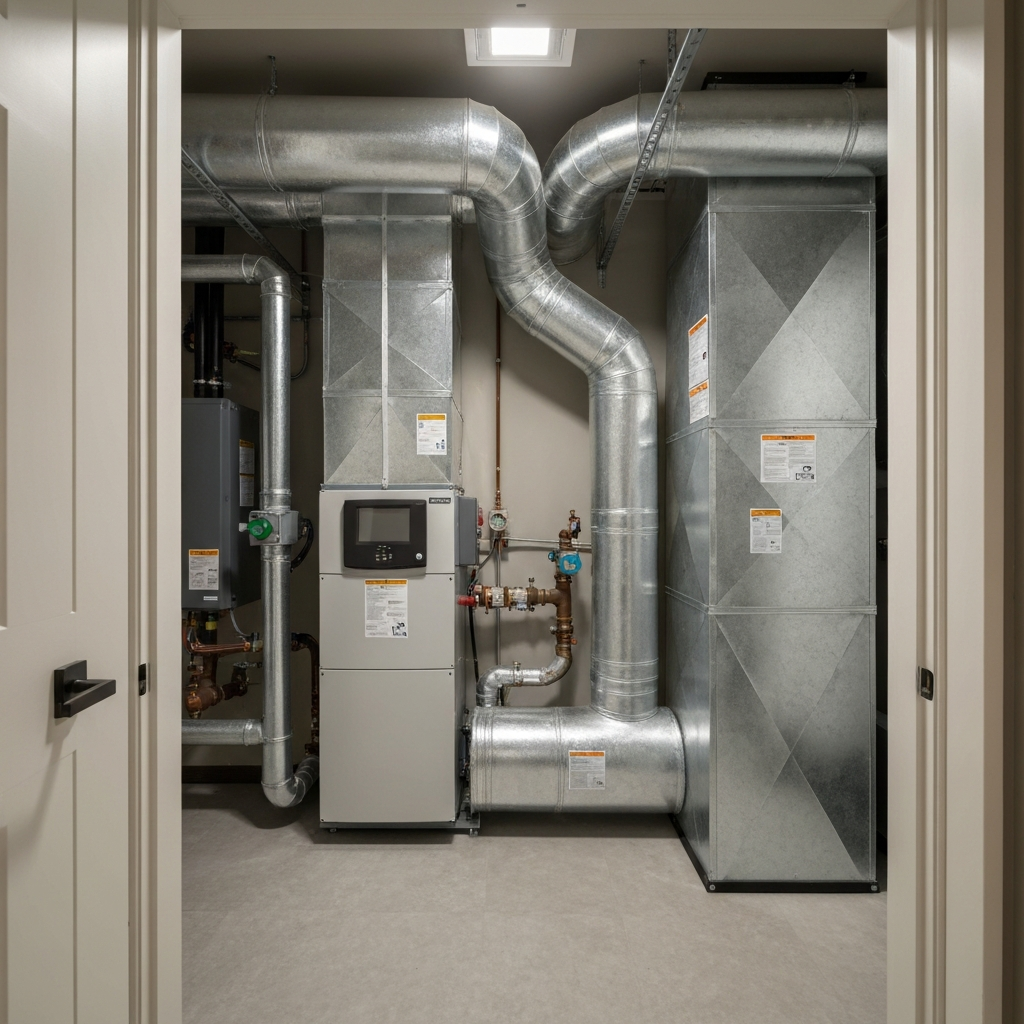 Expert technician performing precision airflow diagnostics in a luxury residence