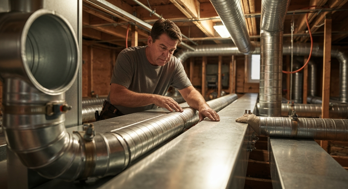 Custom air duct installation and sealing