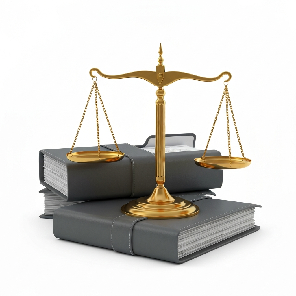 Scales of Justice on Folders