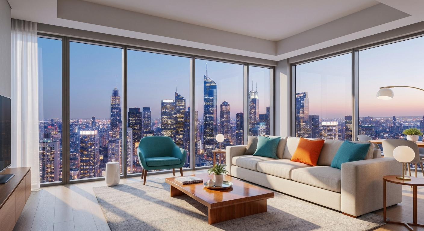 Modern condominium living room