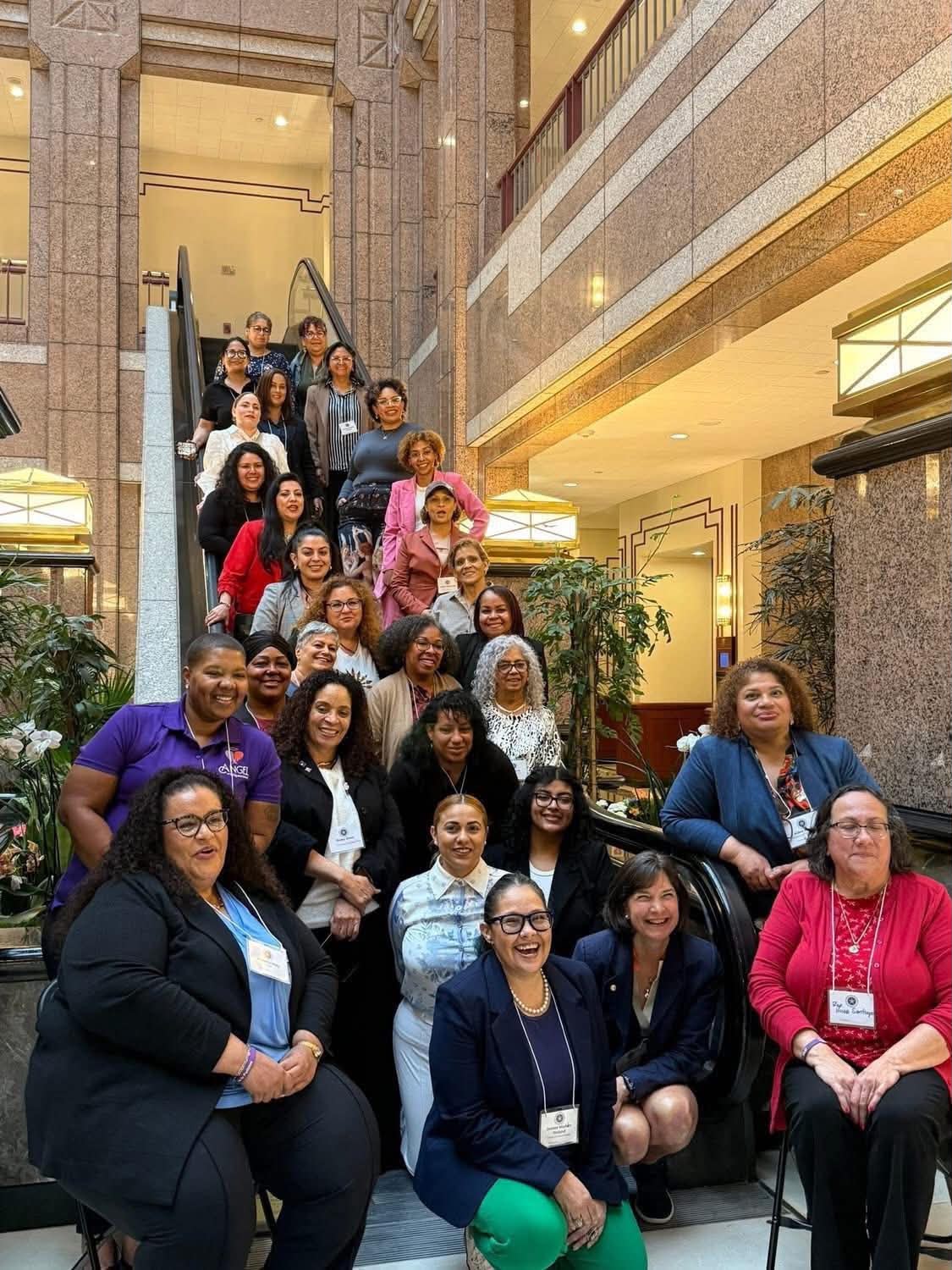 Daisy Olivo joins a large group of women community leaders and advocates gathered at the Connecticut State Capitol for Advocacy Day
