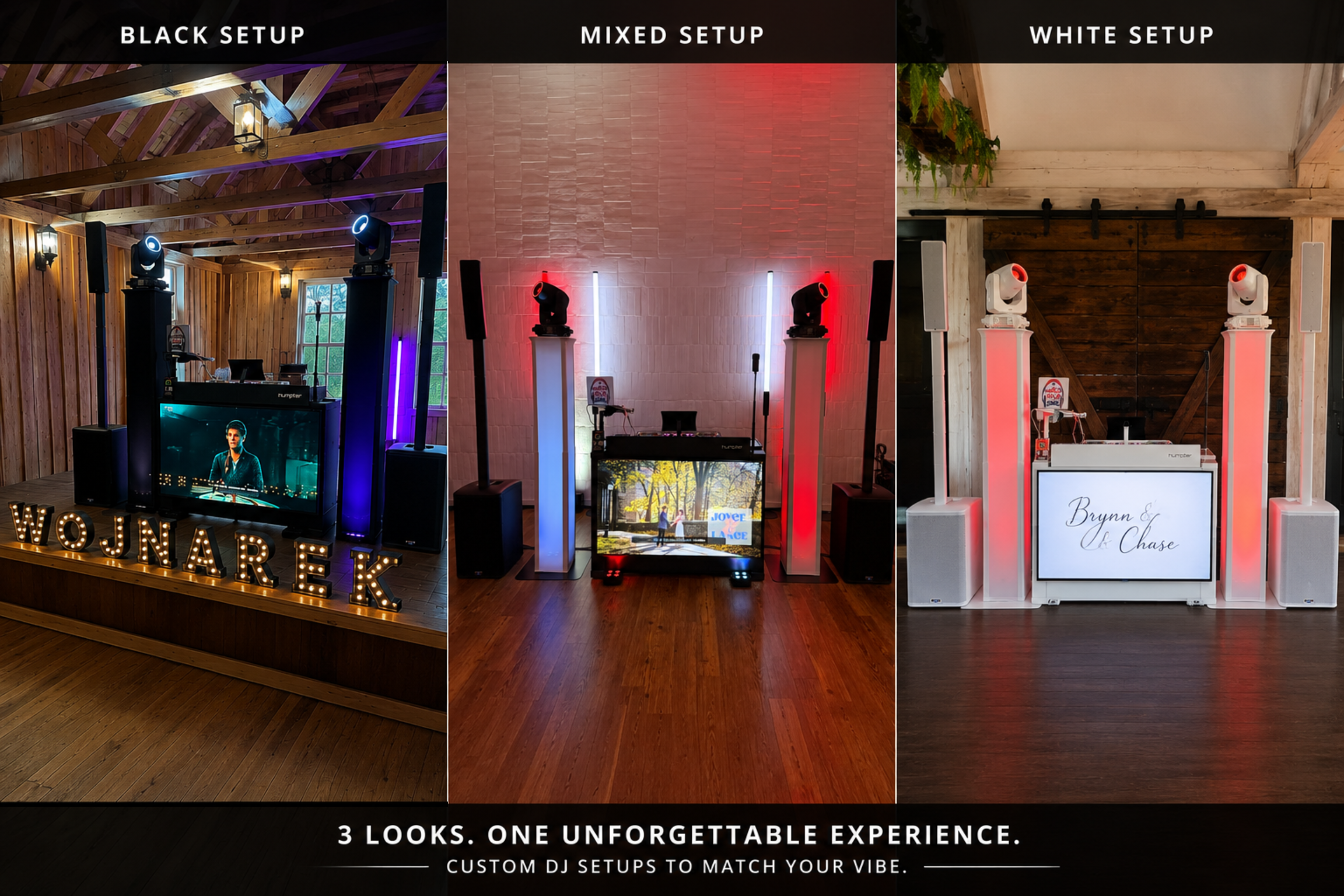3 Looks. One Unforgettable Experience - Custom DJ Setups