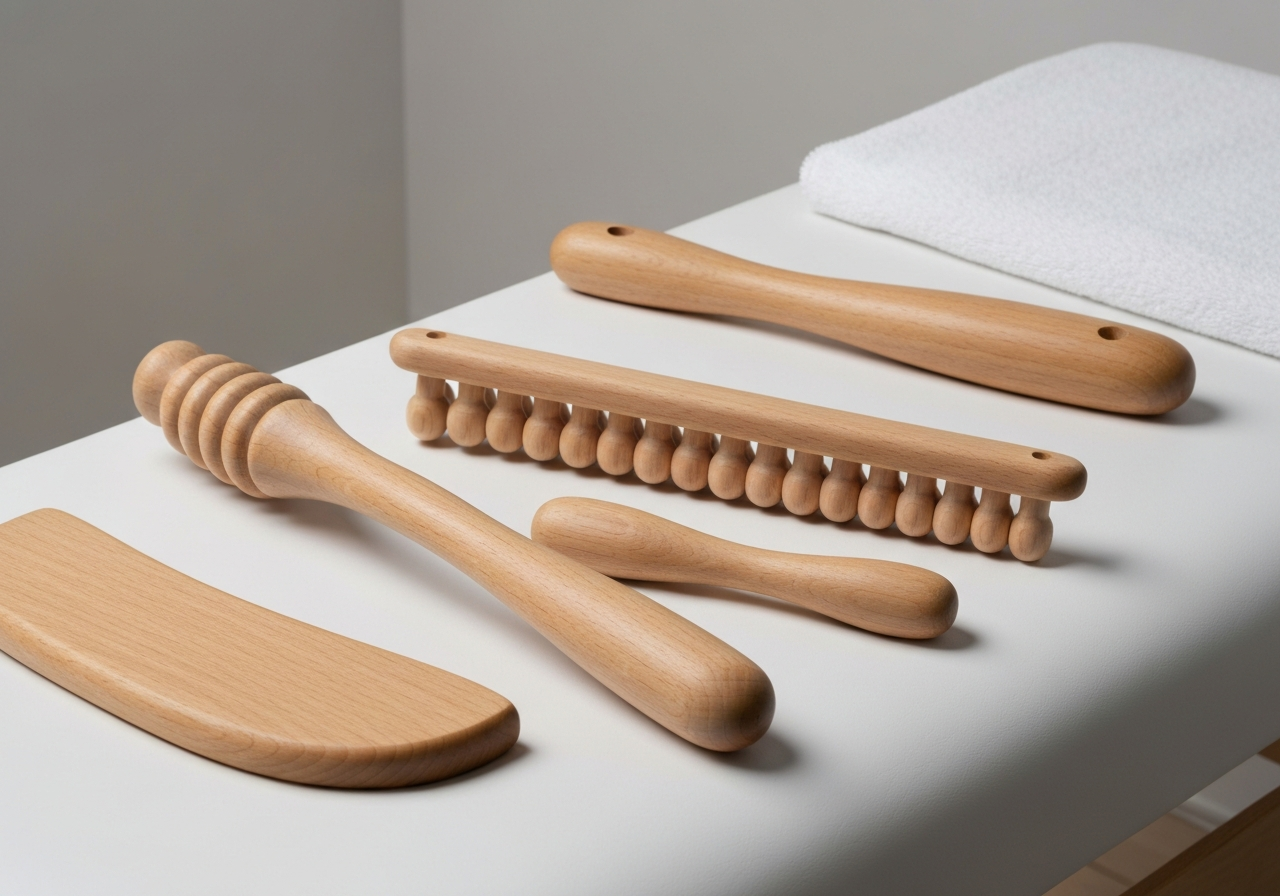 Maderotherapy wooden tools