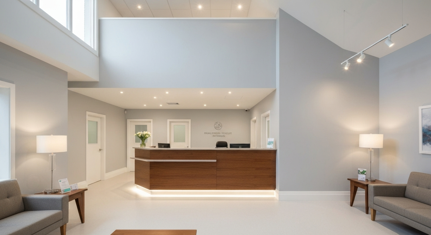 Modern healthcare clinic reception