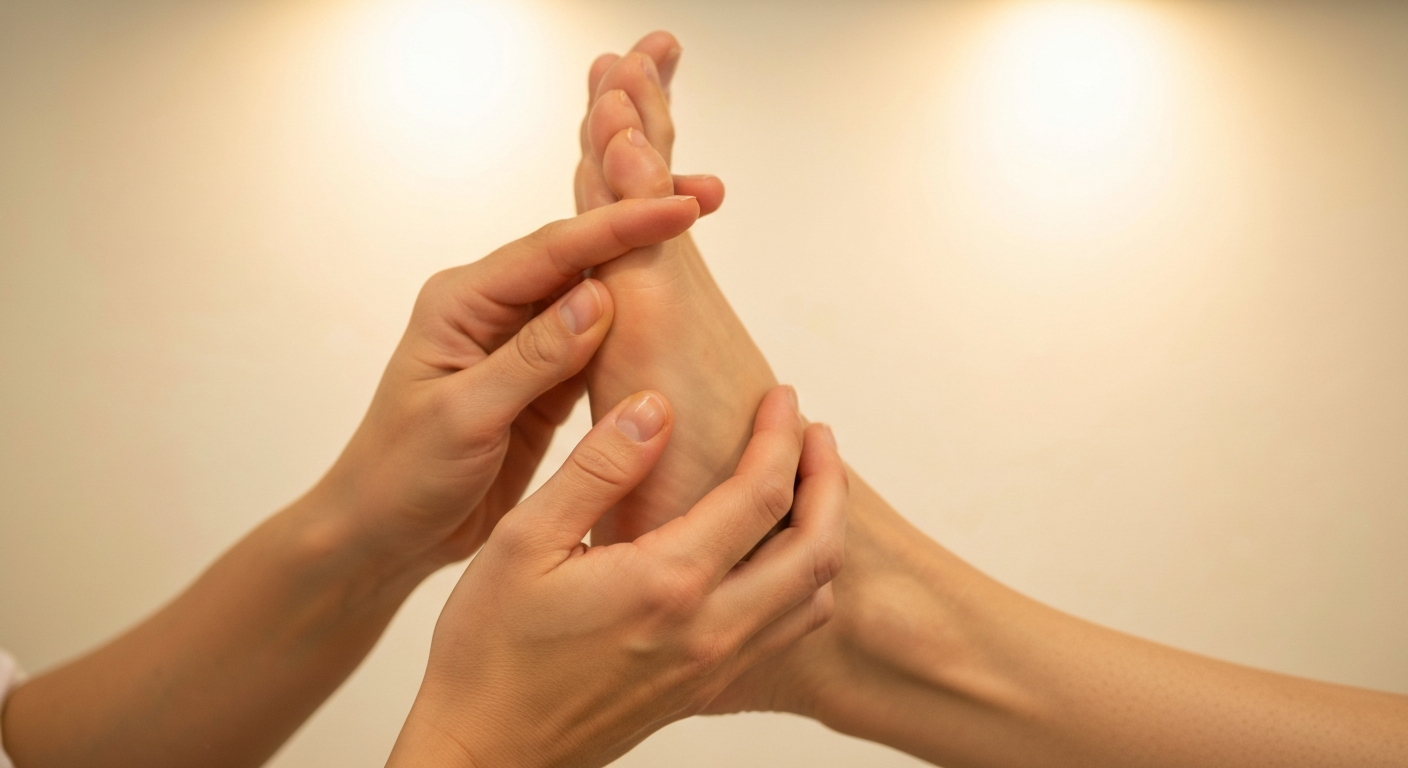 Reflexology foot treatment session at Health and Healing Oasis, Newport Beach — systemic healing through targeted foot pressure