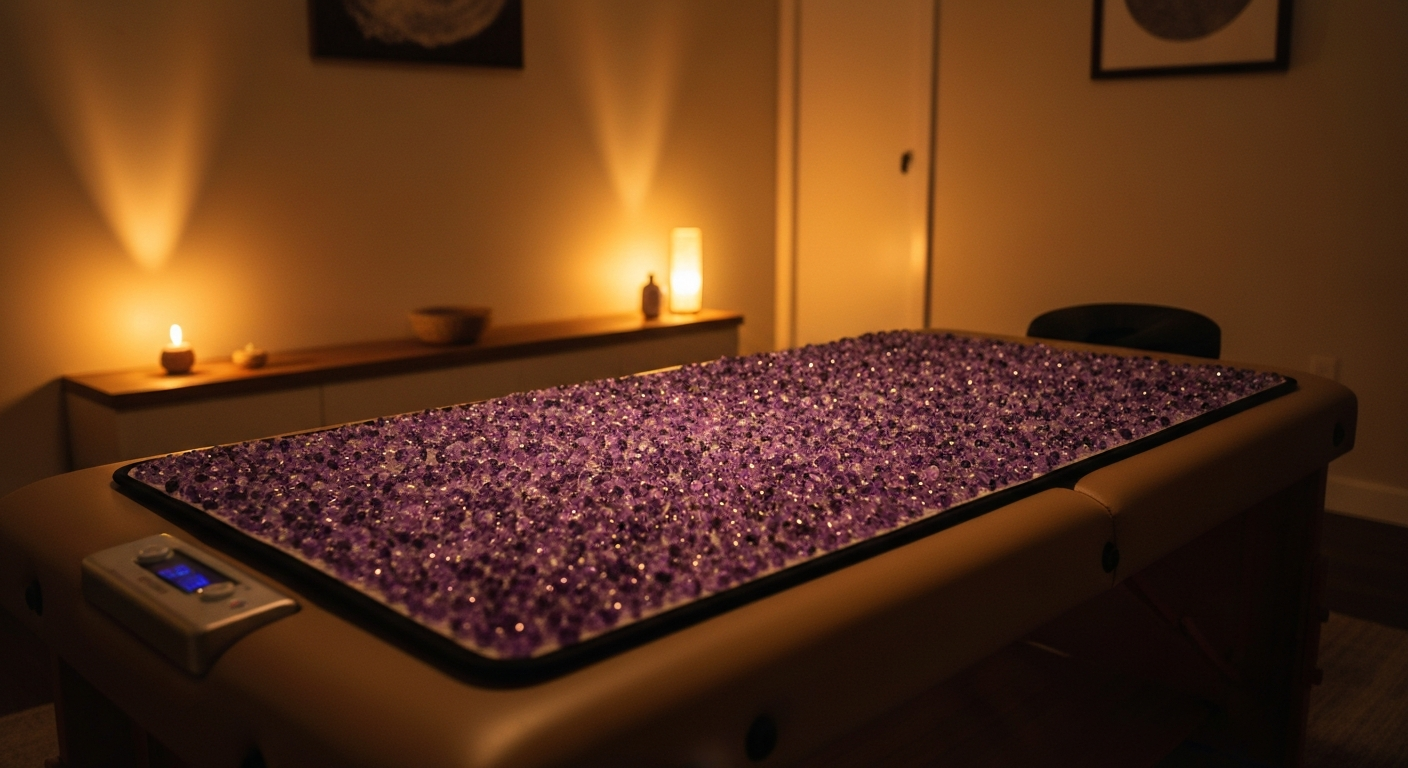 BioMat infrared amethyst crystal therapy session at Health and Healing Oasis Newport Beach