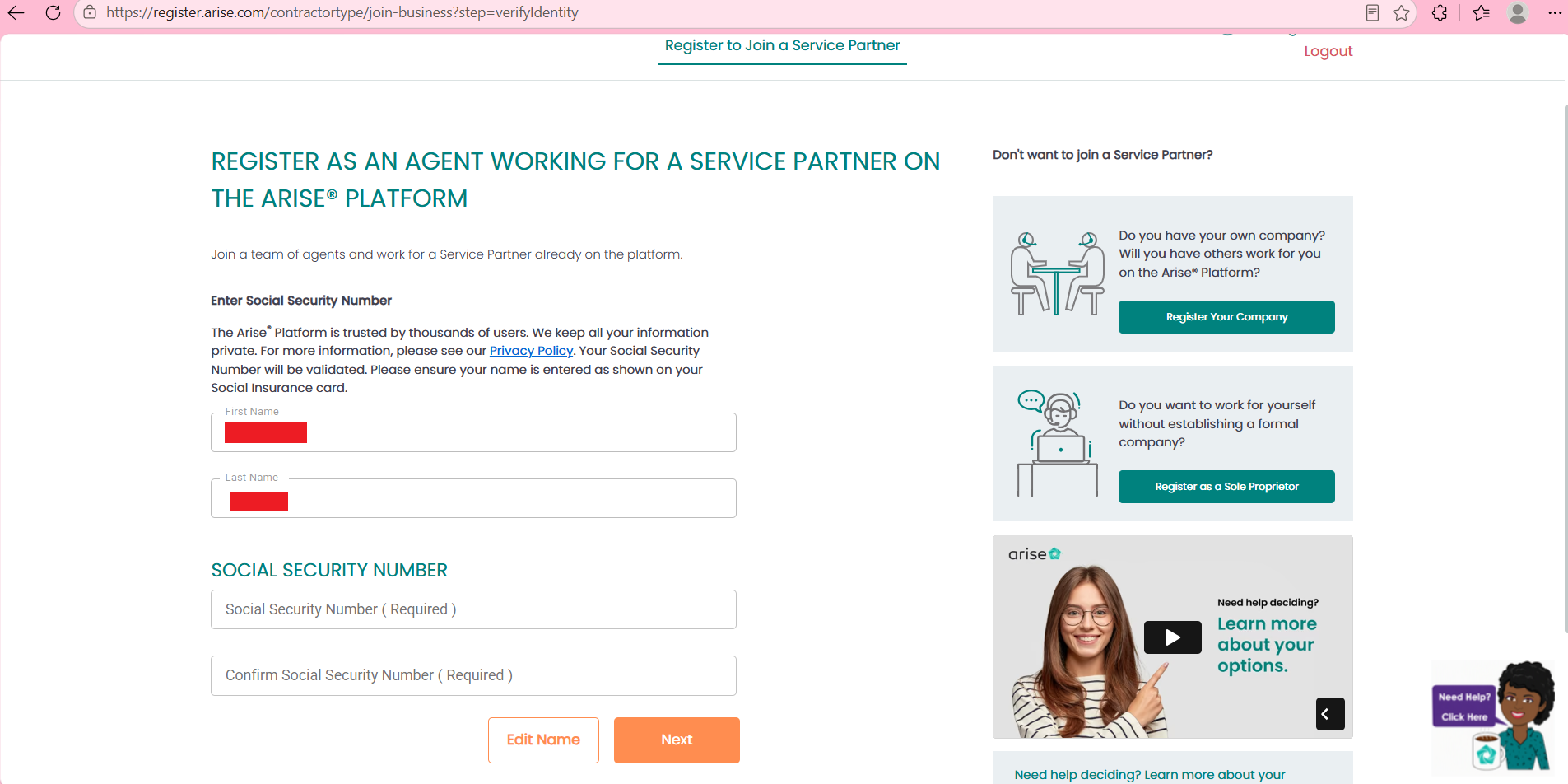 Step 17: Enter Personal Information & Verify Identity