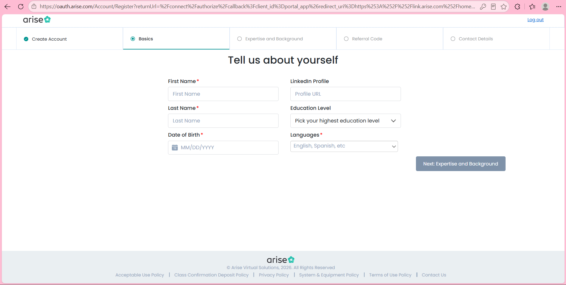 Step 4: Enter Personal Details