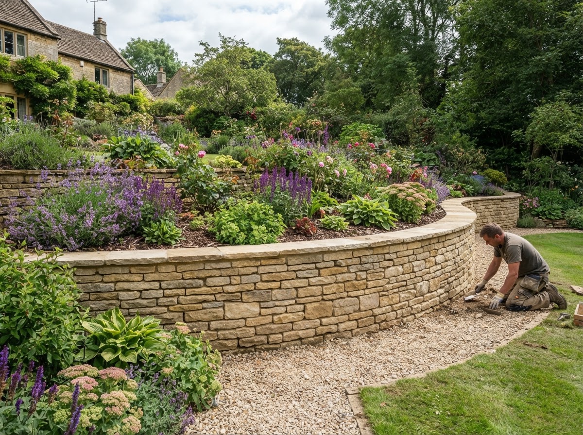 Garden Walls installation by Hereford Resin Driveways