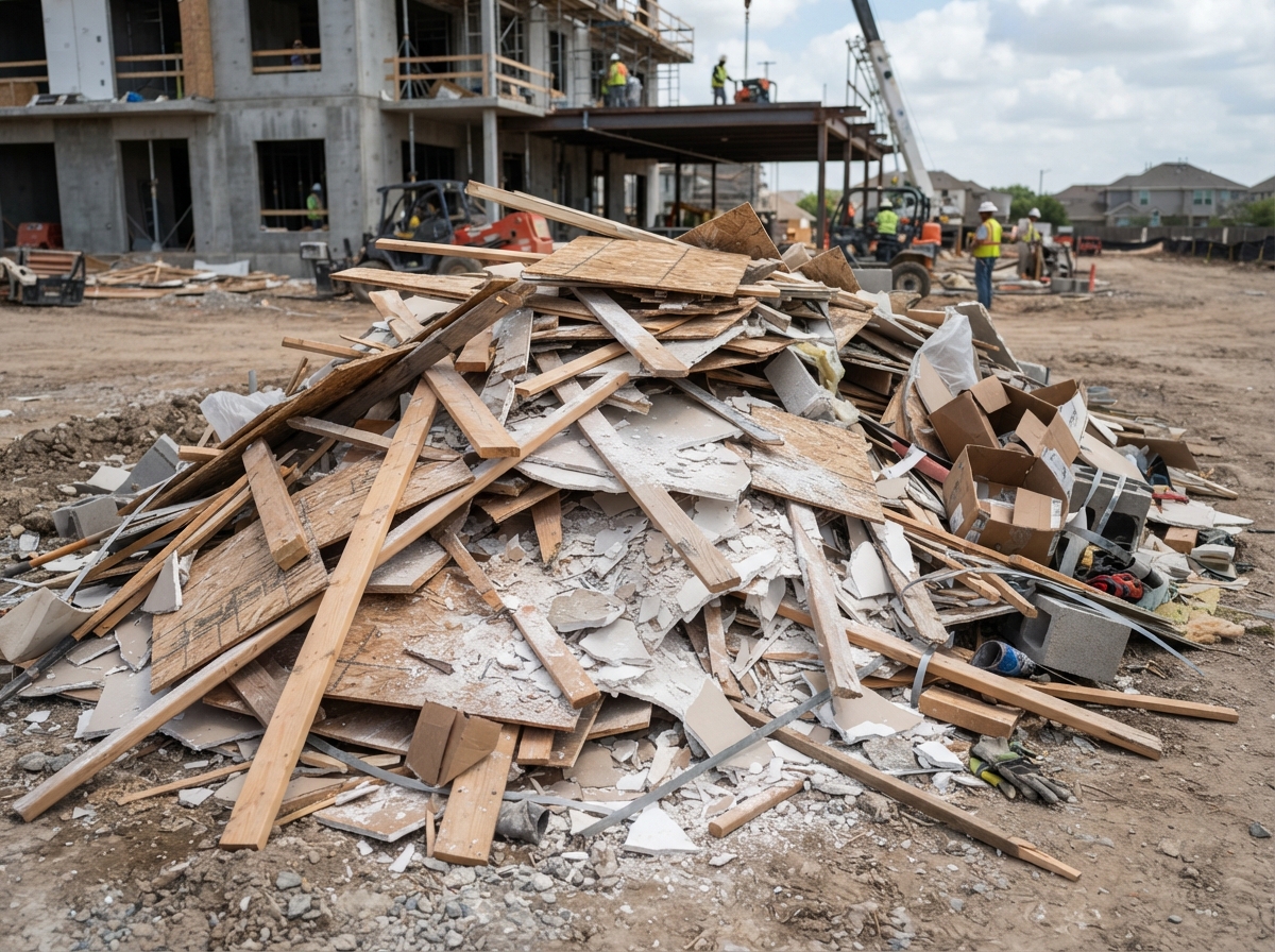 Construction debris and lumber waste