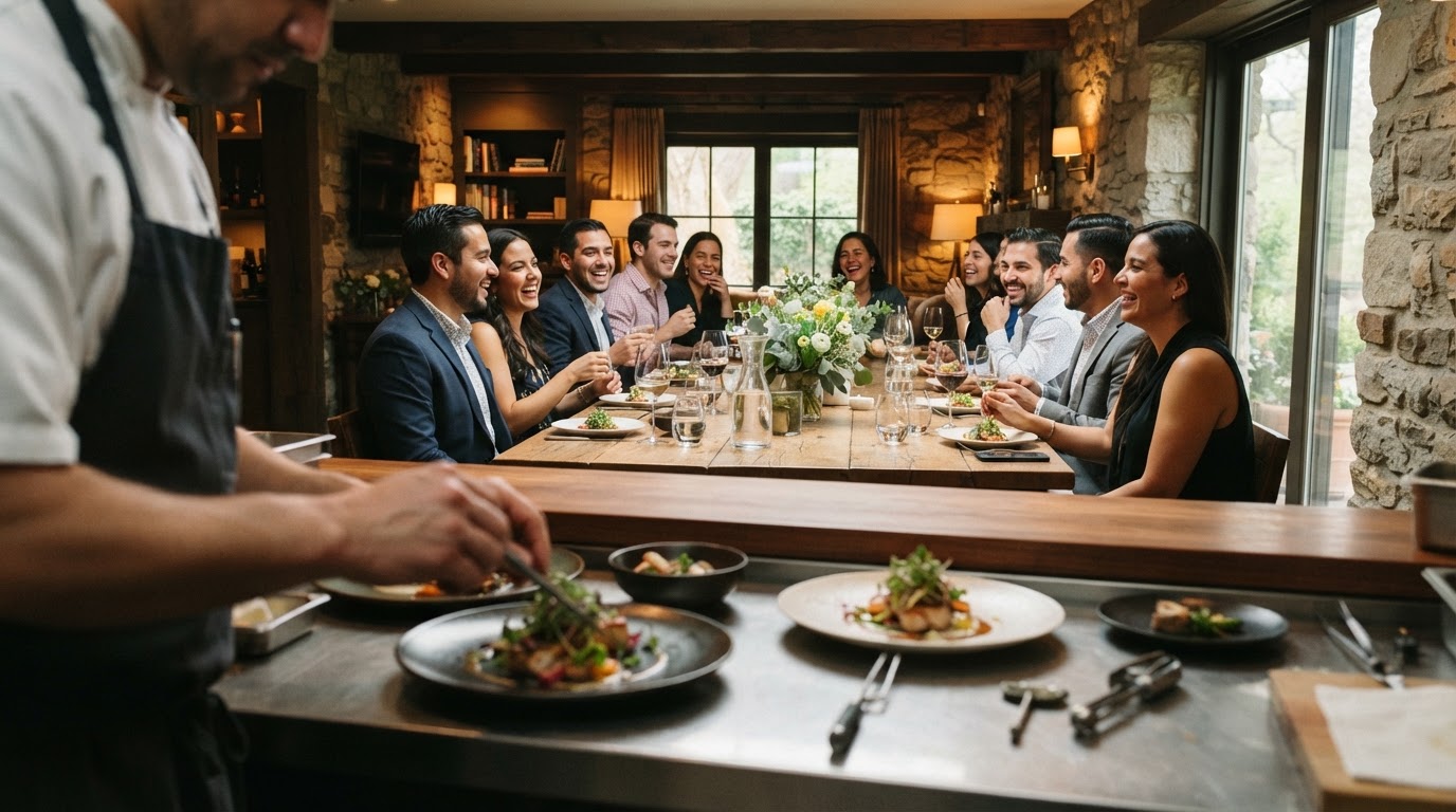 Dinámica de conversación de la sesión RESERVA alrededor de una sola mesa