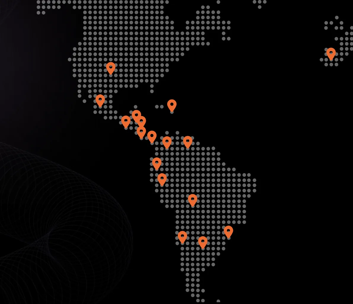 Cobertura MNTS — 18 países 65 ciudades