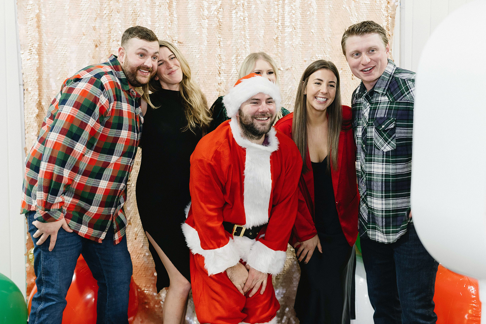 Holiday party group with Santa at Photo Love booth
