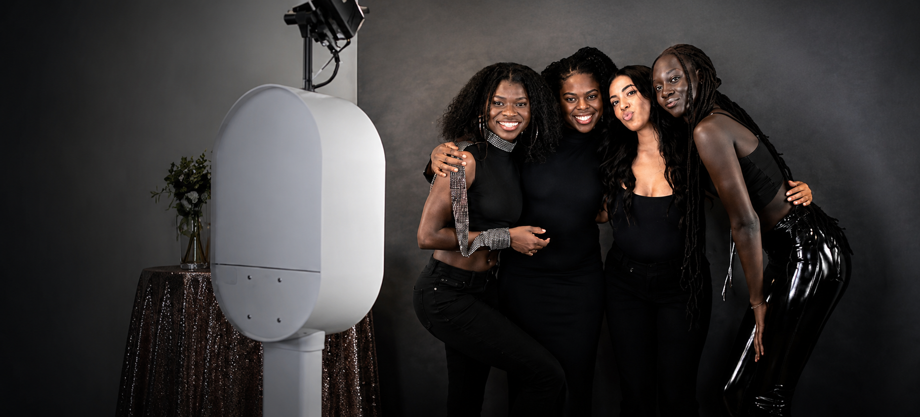 Luxury wedding reception photo booth
