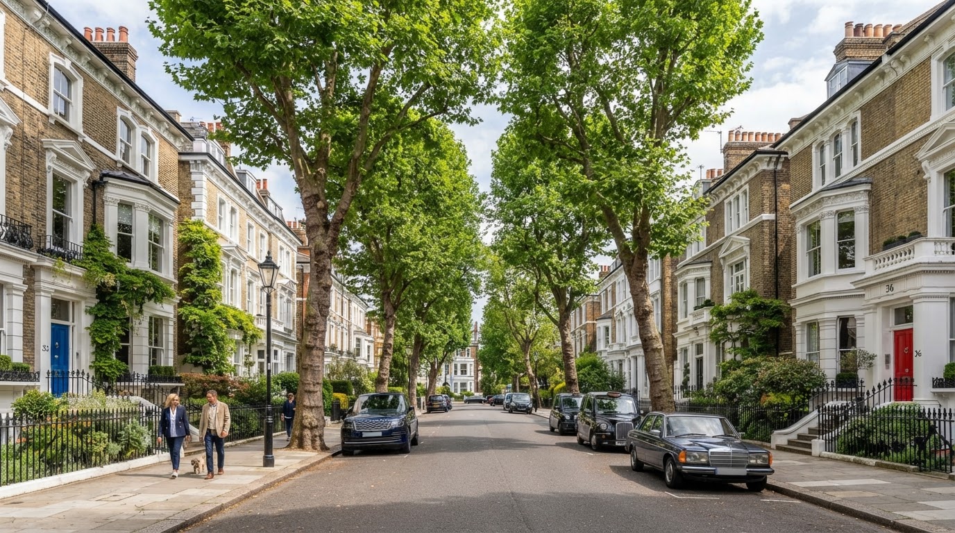 Holland Park, West London — elegant residential streets