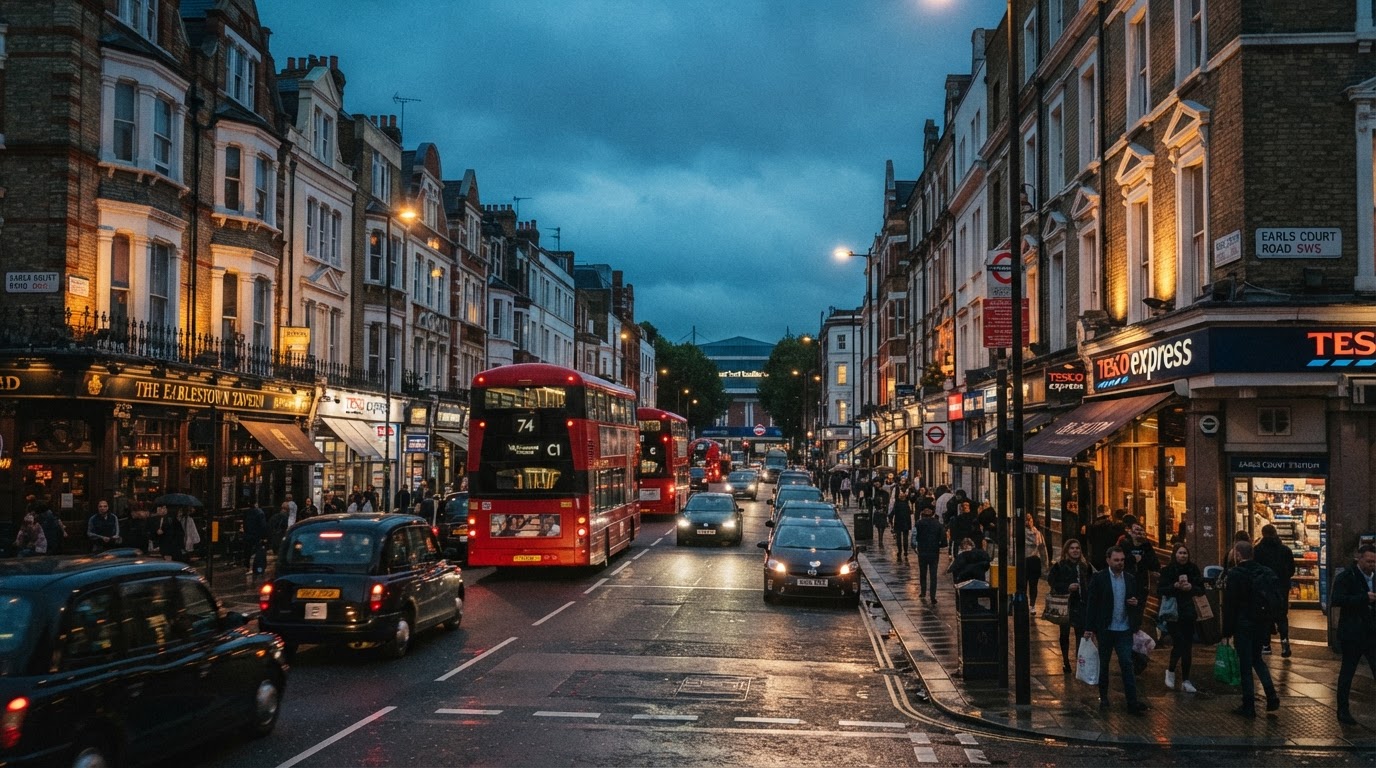 Earls Court, West London — narrow Victorian streets