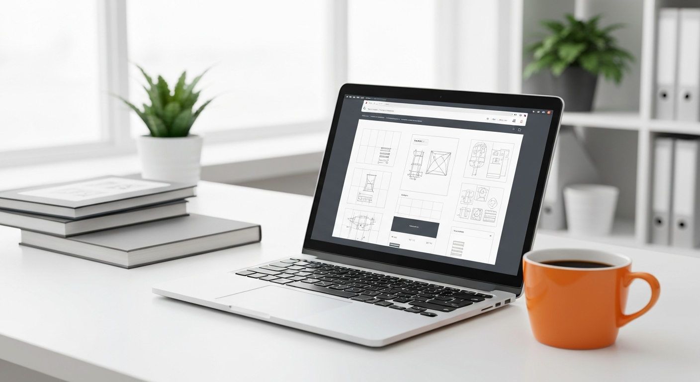 Modern responsive website design on desktop and mobile