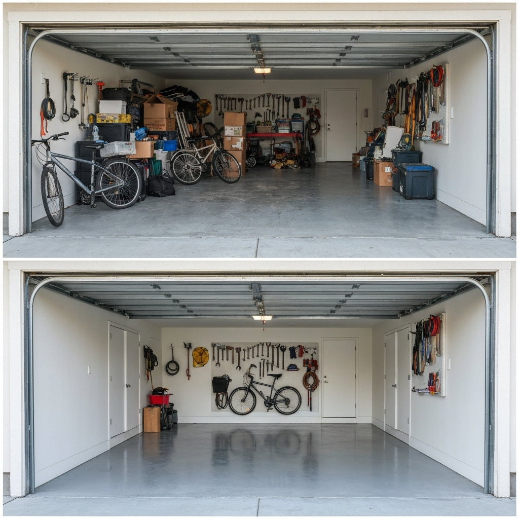 Before and After Garage Cleanout in Fayetteville GA