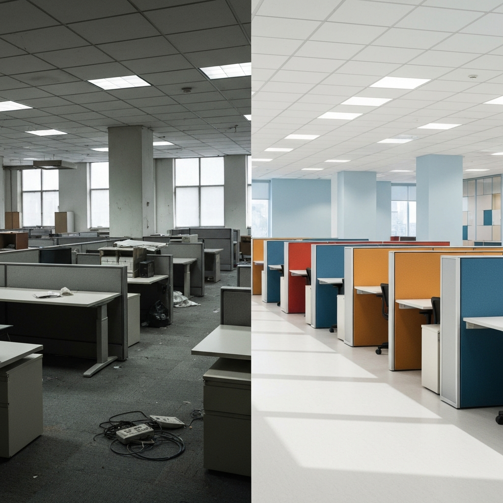 Office Space Cleanout Before and After