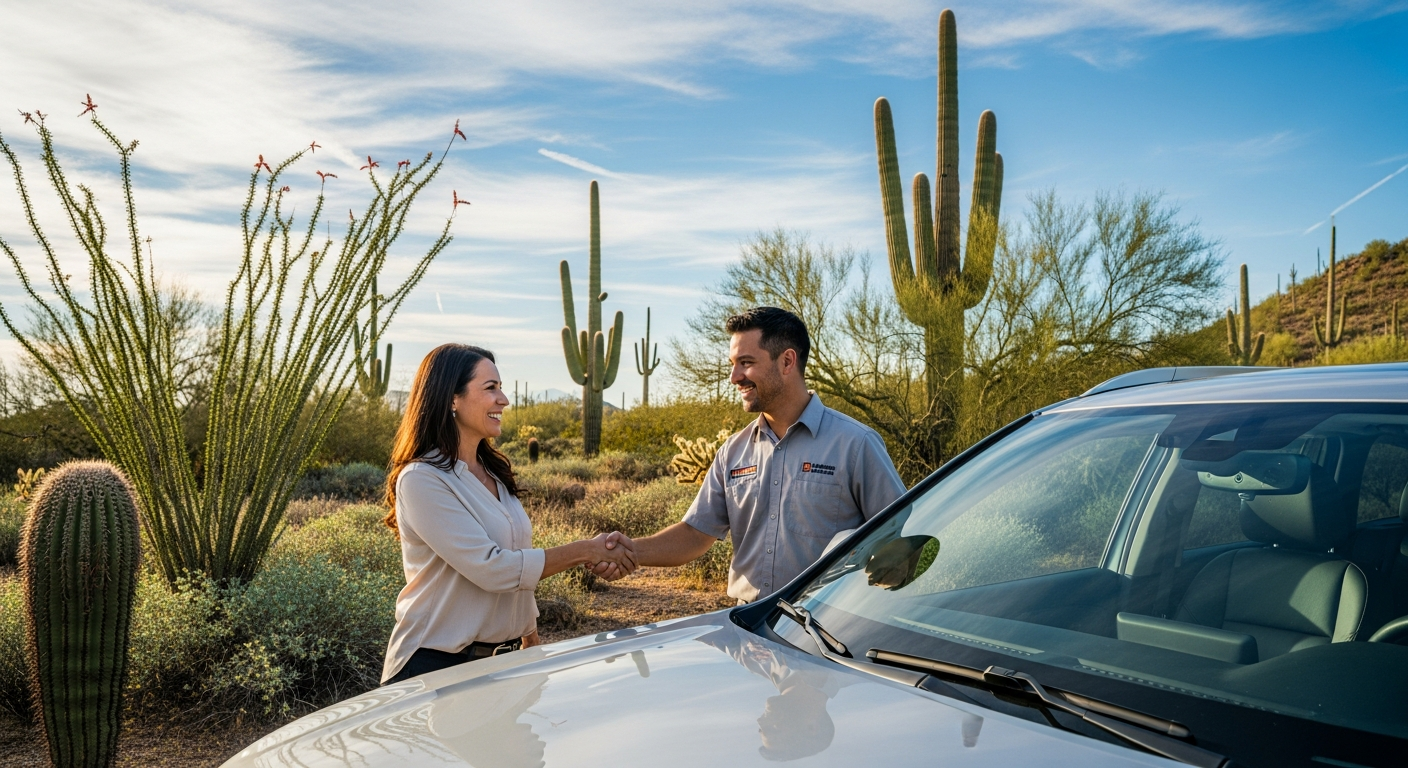 Pristine new windshield on a vehicle in Tucson