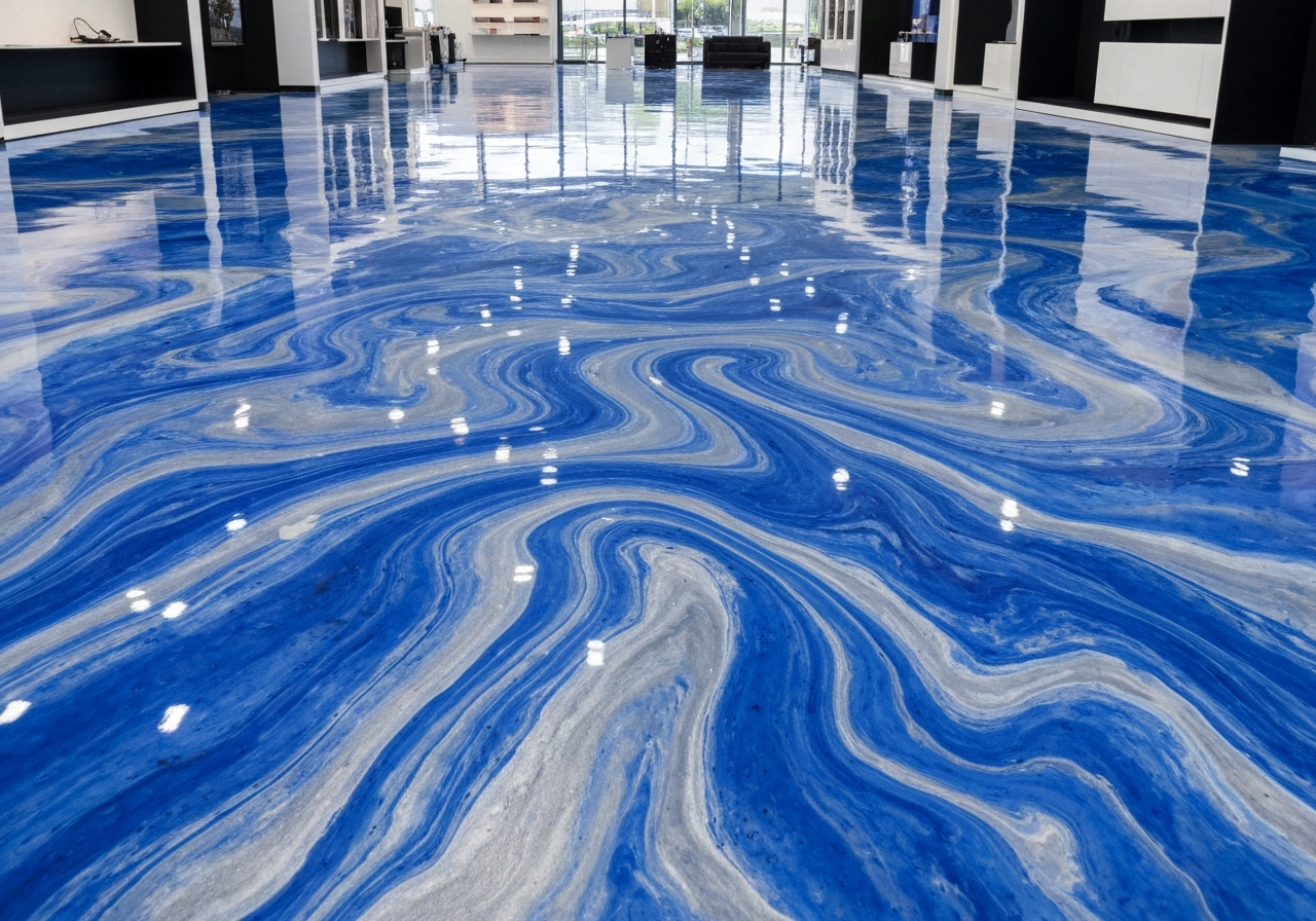 Electric Blue Metallic Showroom