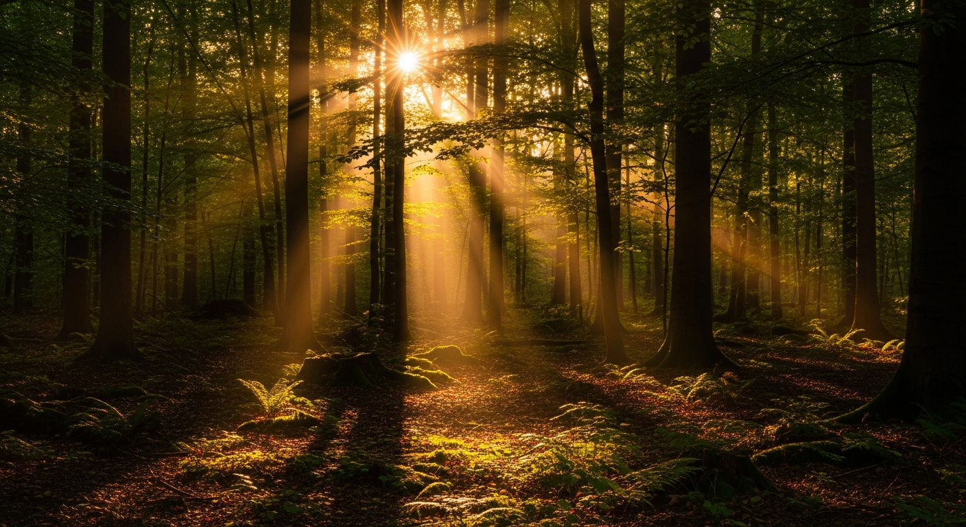 Peaceful nature sunlight