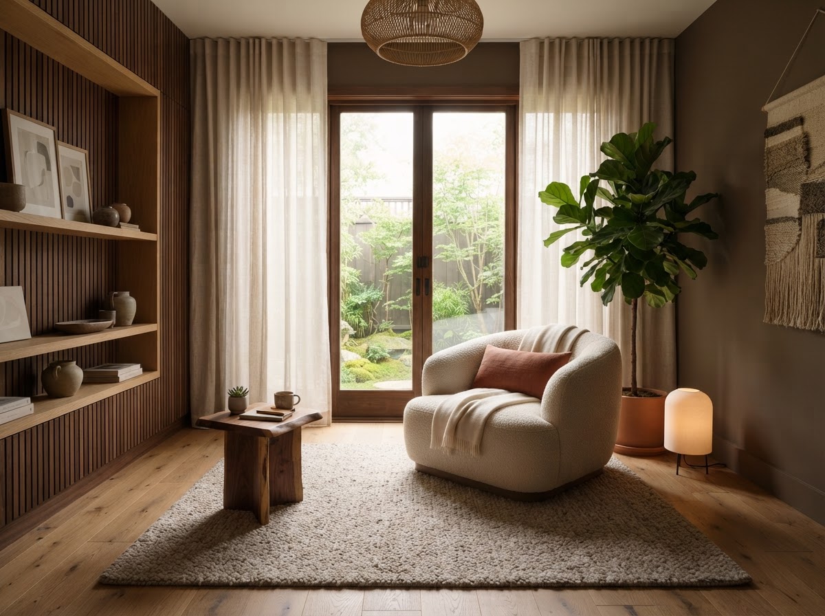 Peaceful sanctuary space for therapy