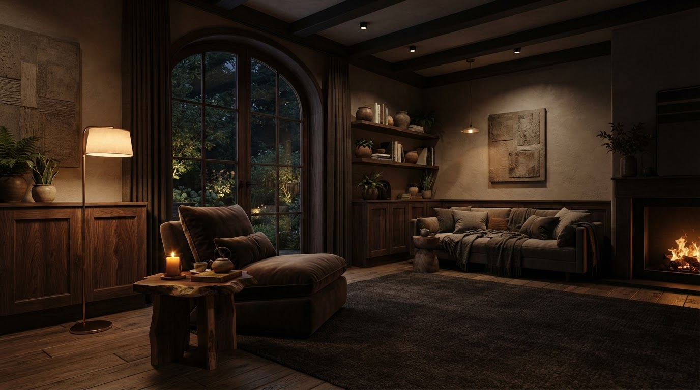 Warm therapeutic space reflecting De'Andra's counseling style