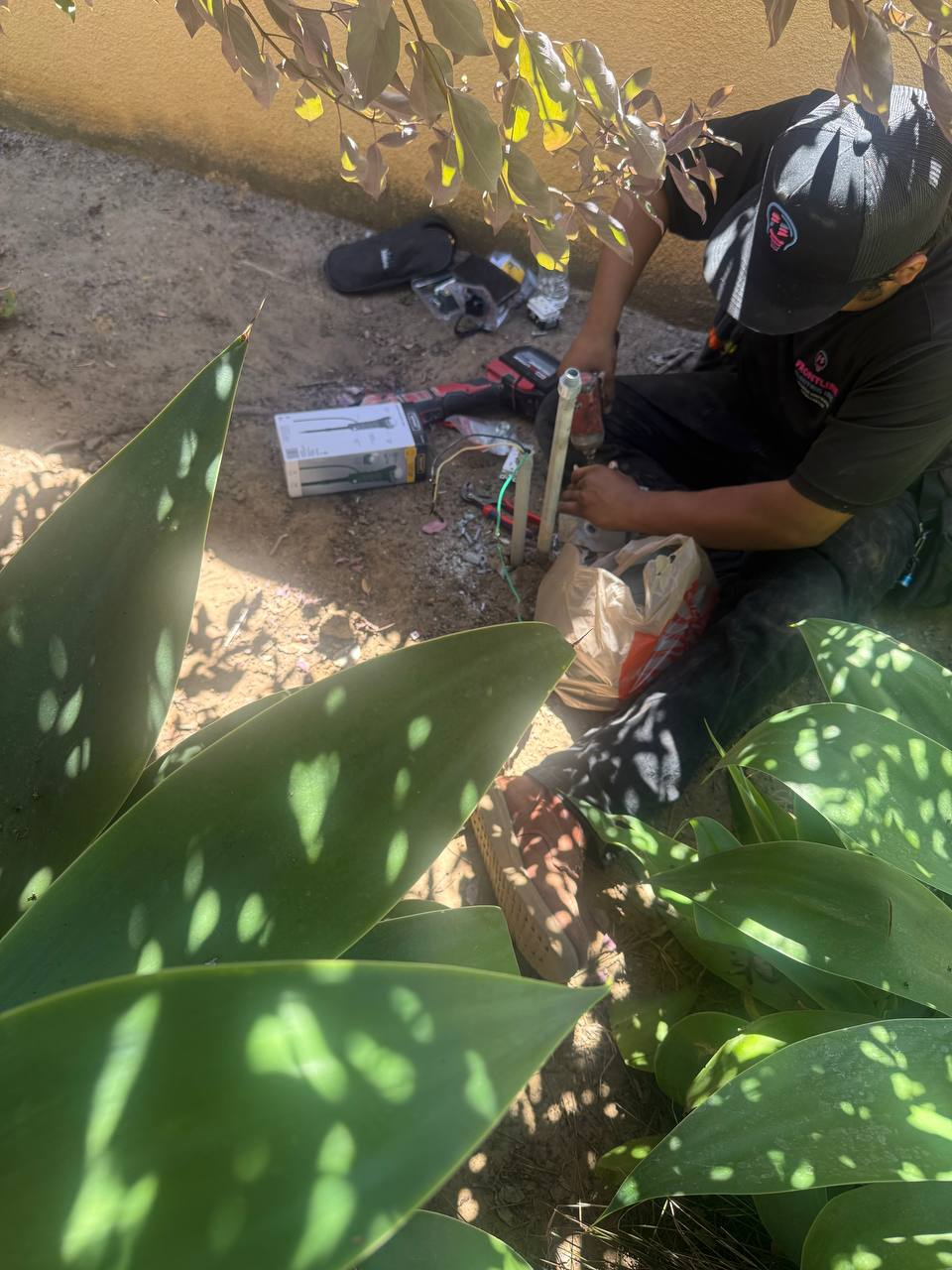 Frontline Electric Inc technician performing electrical installation in Long Beach