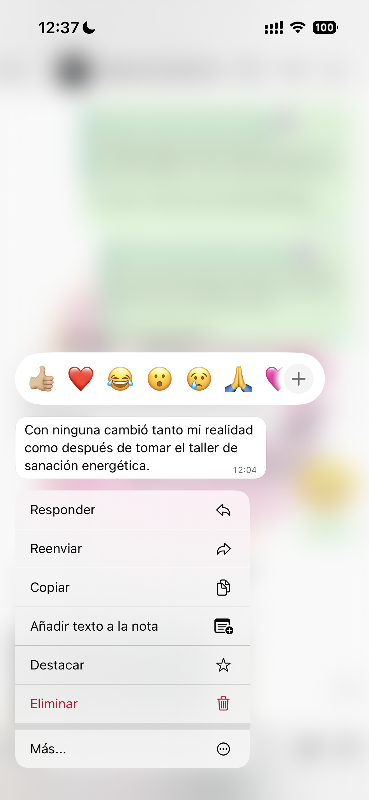 Mensaje de paciente