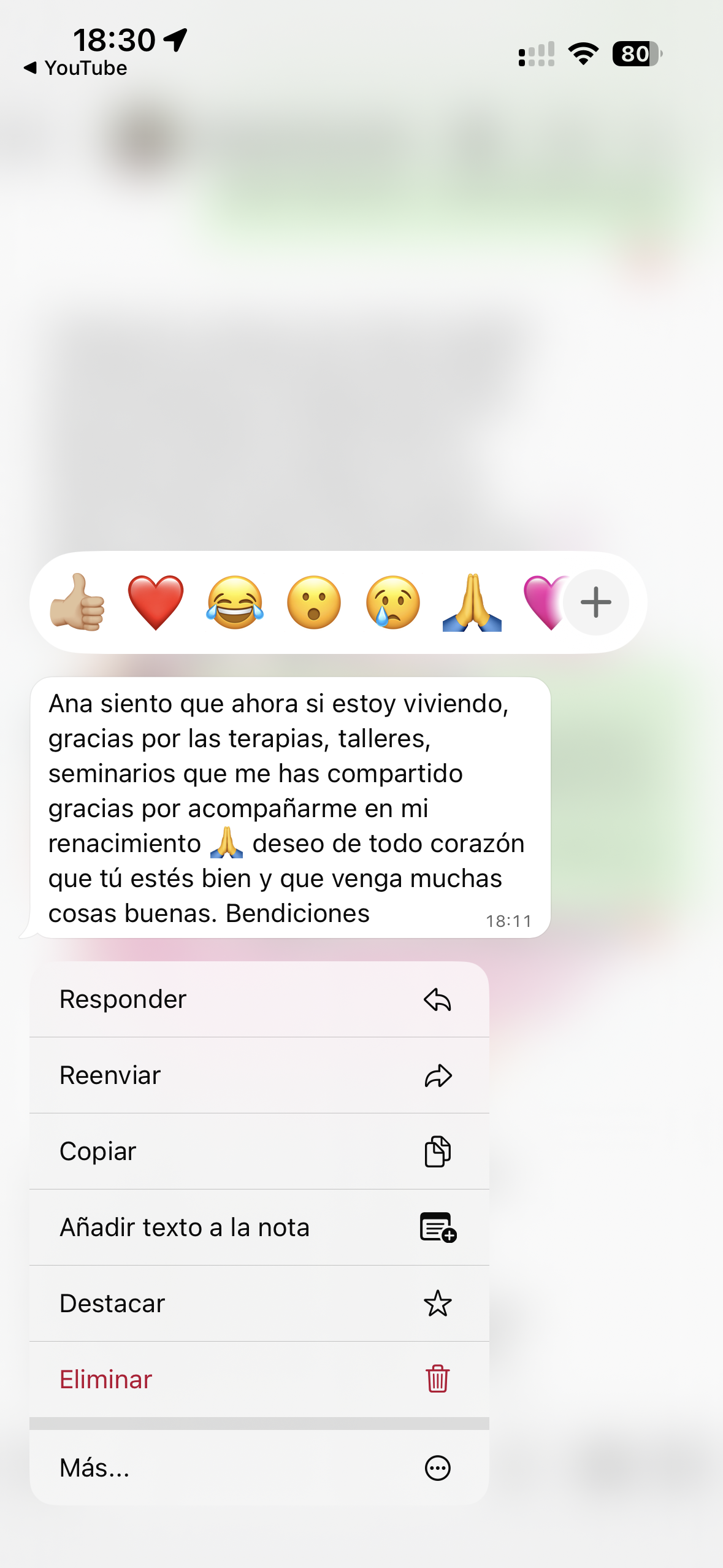 Mensaje de paciente