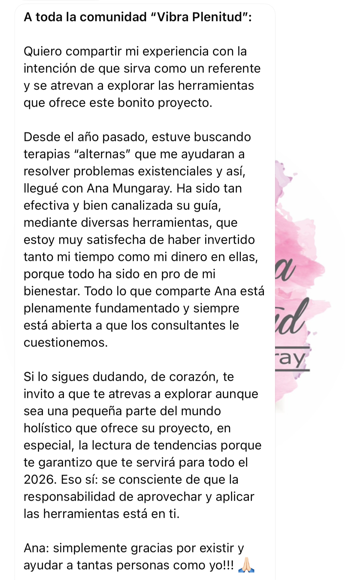 Mensaje de paciente