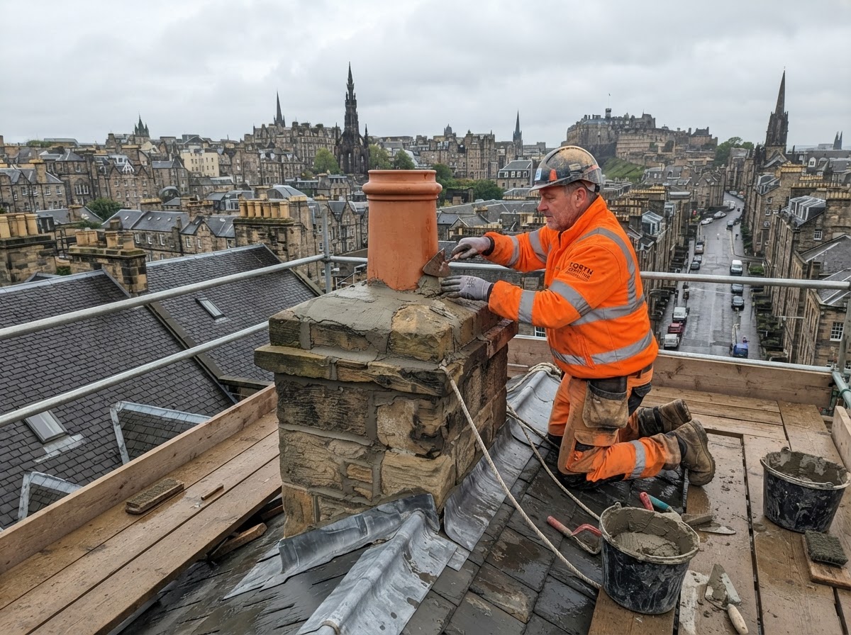 Chimney Repair completed project 5 in Edinburgh by Alpha Roofing & Building