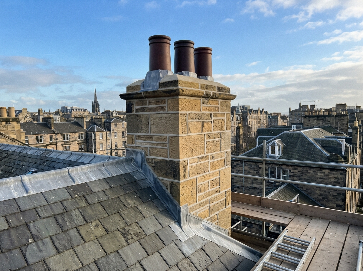Chimney Repair completed project 2 in Edinburgh by Alpha Roofing & Building