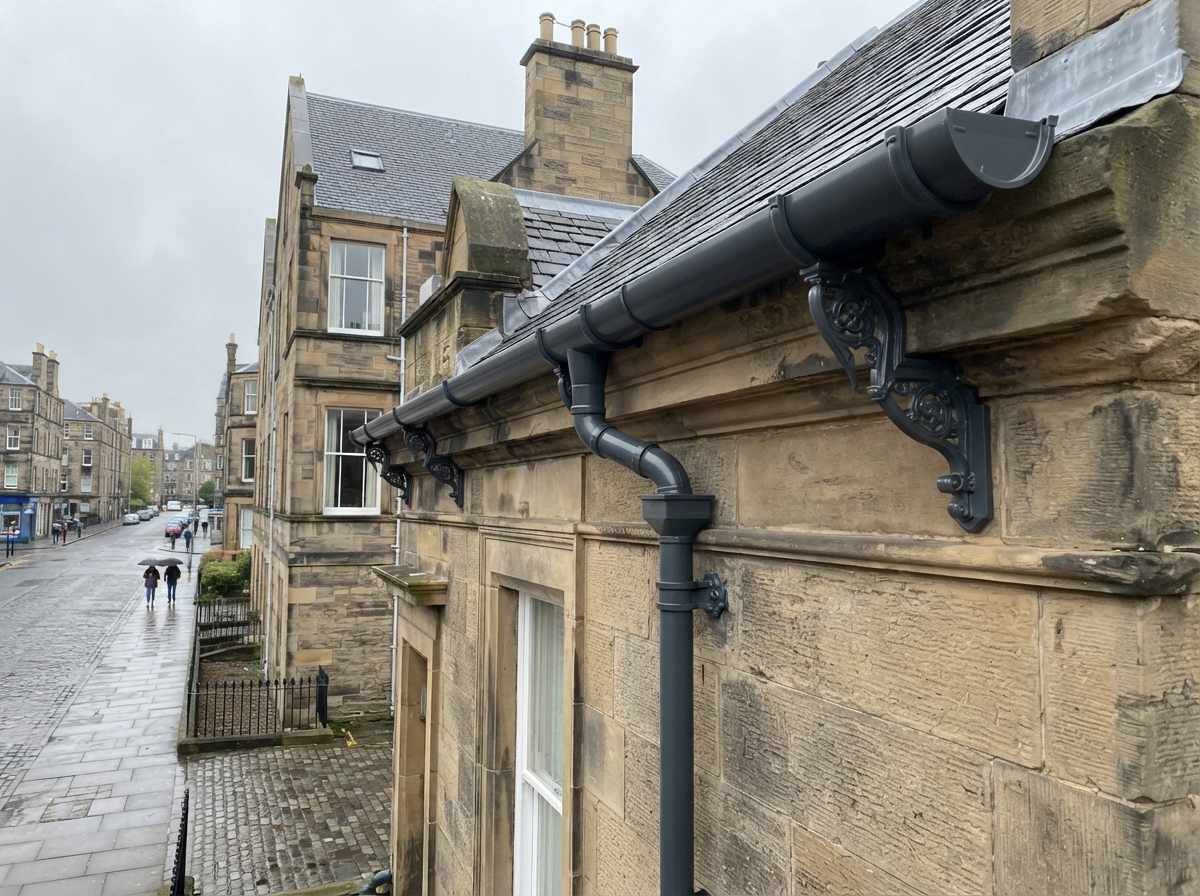 Gutter Installation completed project 4 in Edinburgh by Alpha Roofing & Building