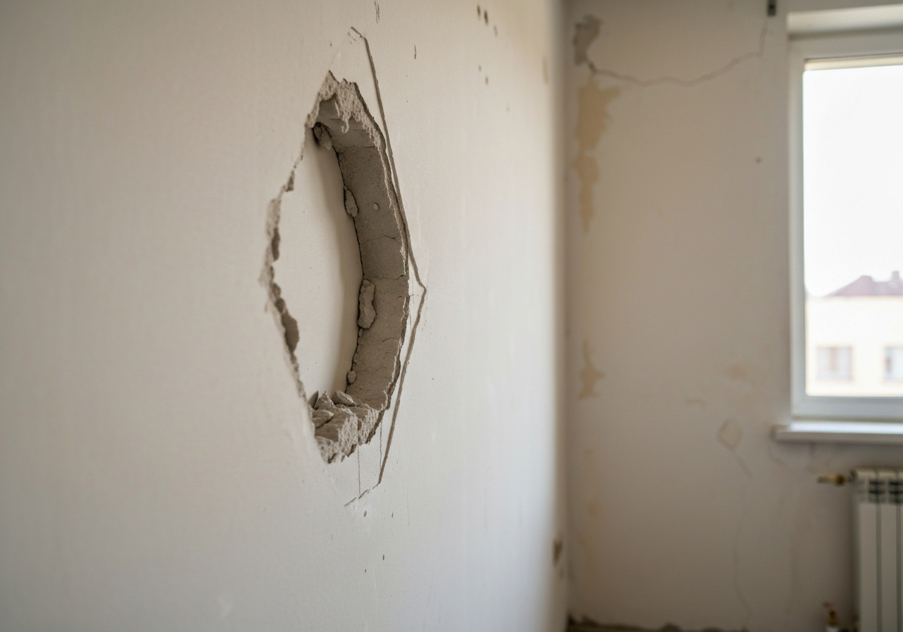 Extensive Drywall & Texture Restoration Before