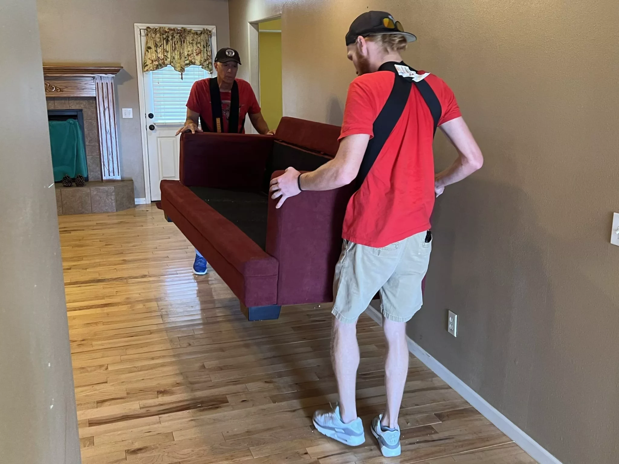 Estate sale team moving furniture
