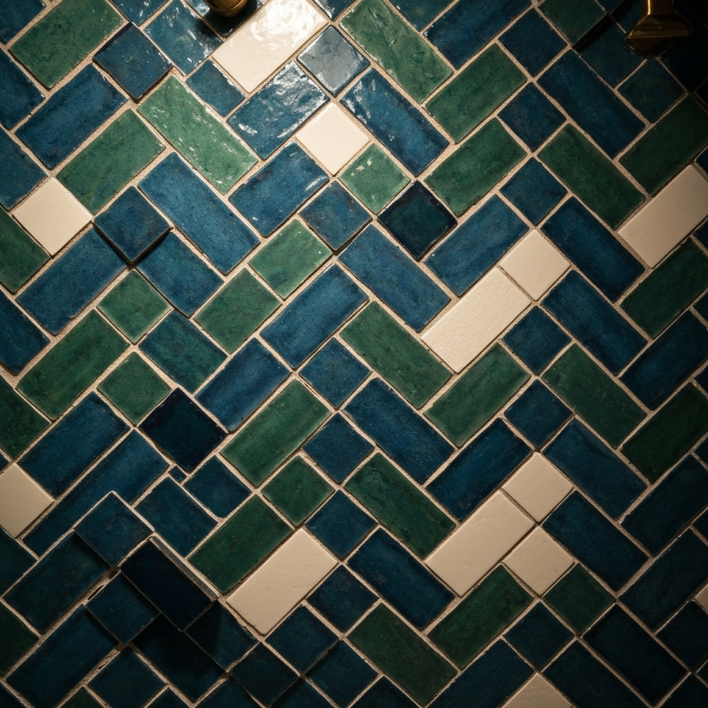 Beautiful feature wall with intricate mosaic tiles