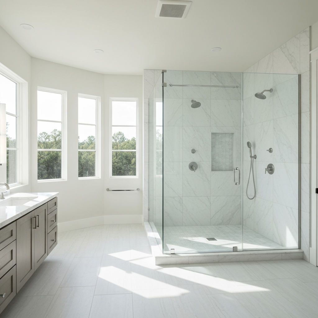 Luxury master ensuite with double shower