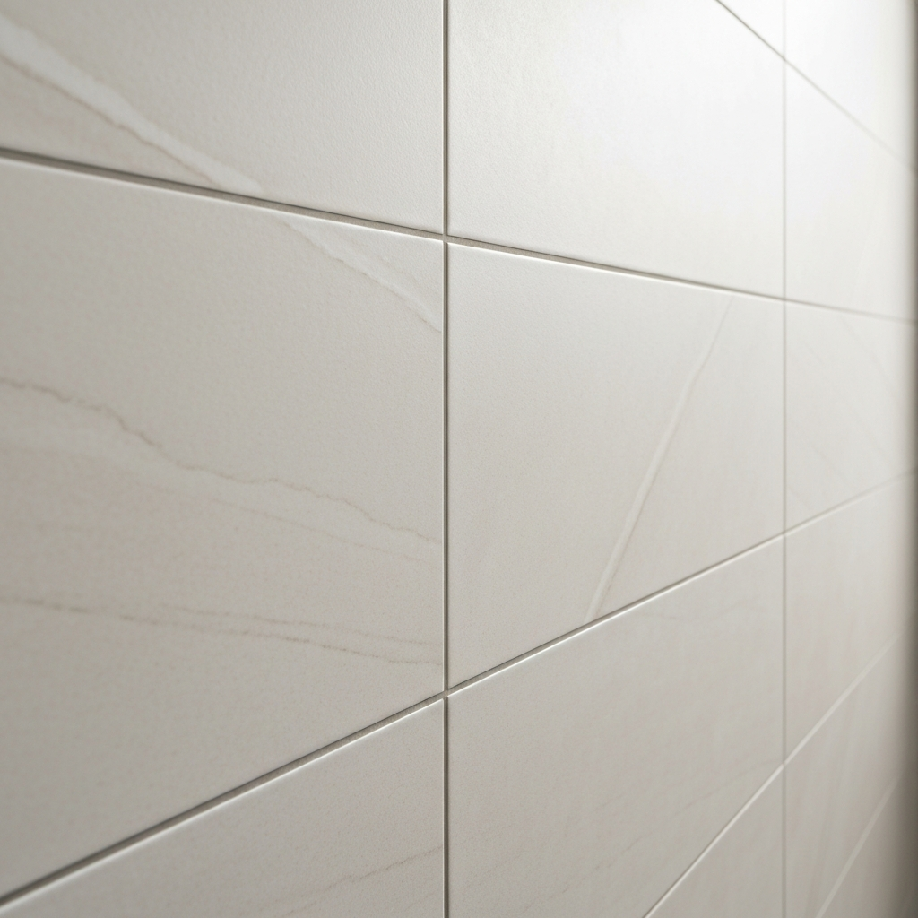 Flawless bathroom tiling with large format porcelain