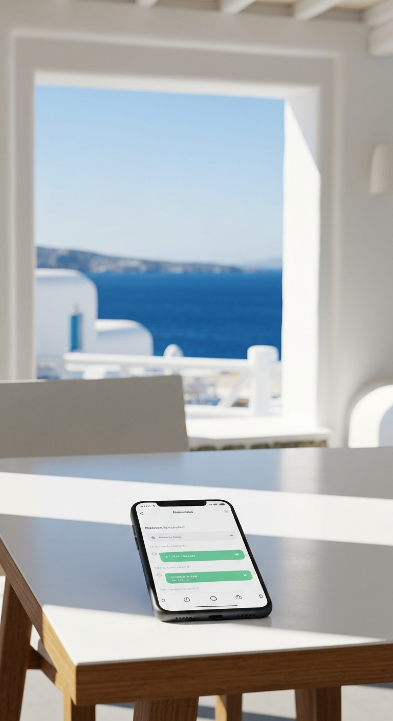 AI Chat Mockup in Mykonos