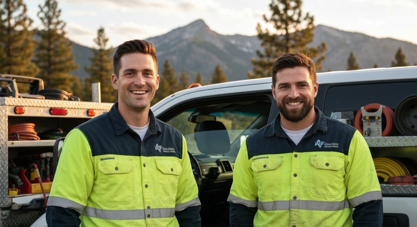 Vipr Electric team members standing by their truck