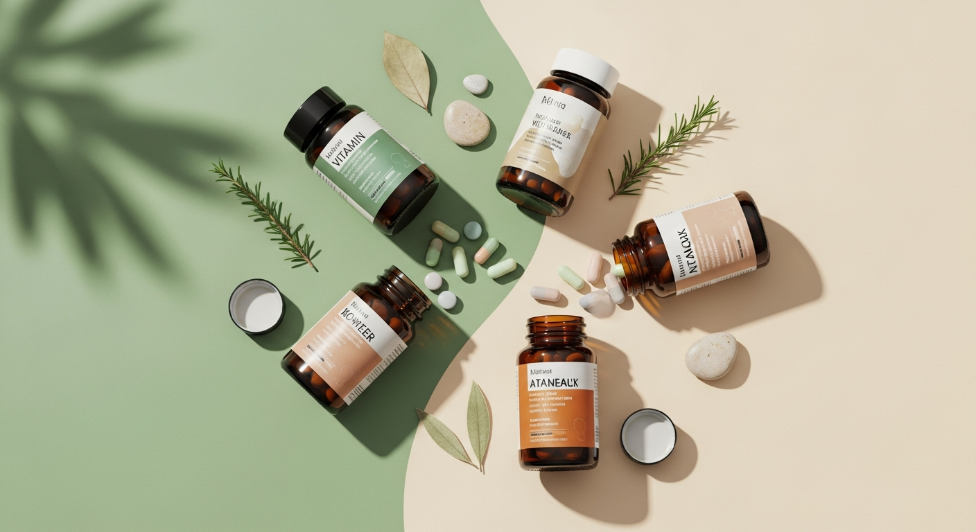 Premium vitamin and supplement bottles