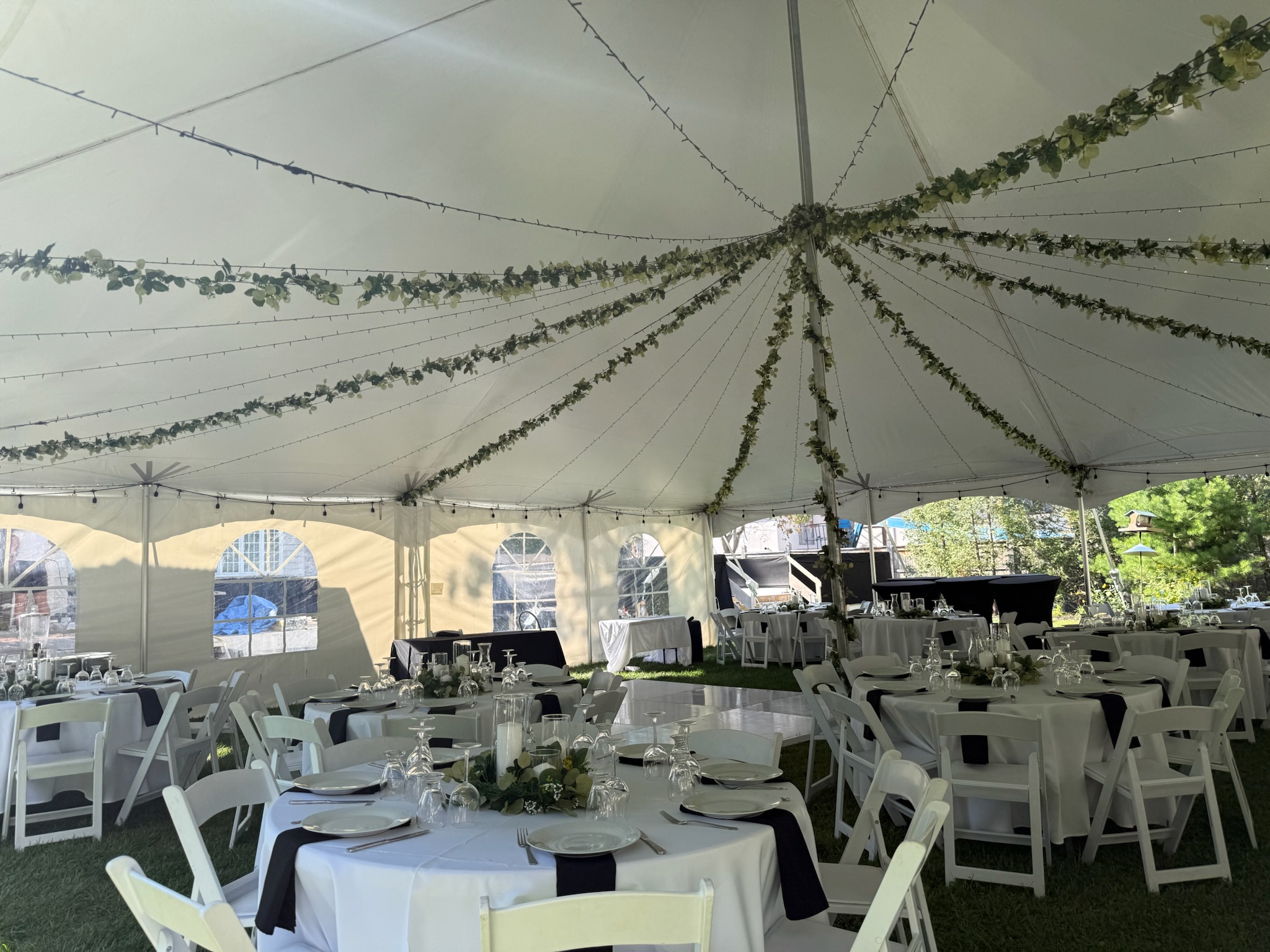 Elegant event tent setup