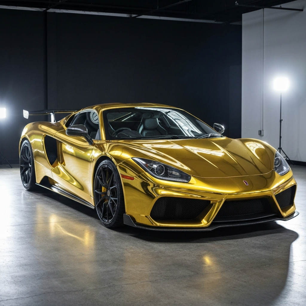 Chrome vinyl wrap on Exotic at All-In-One Automotive in Lodi NJ