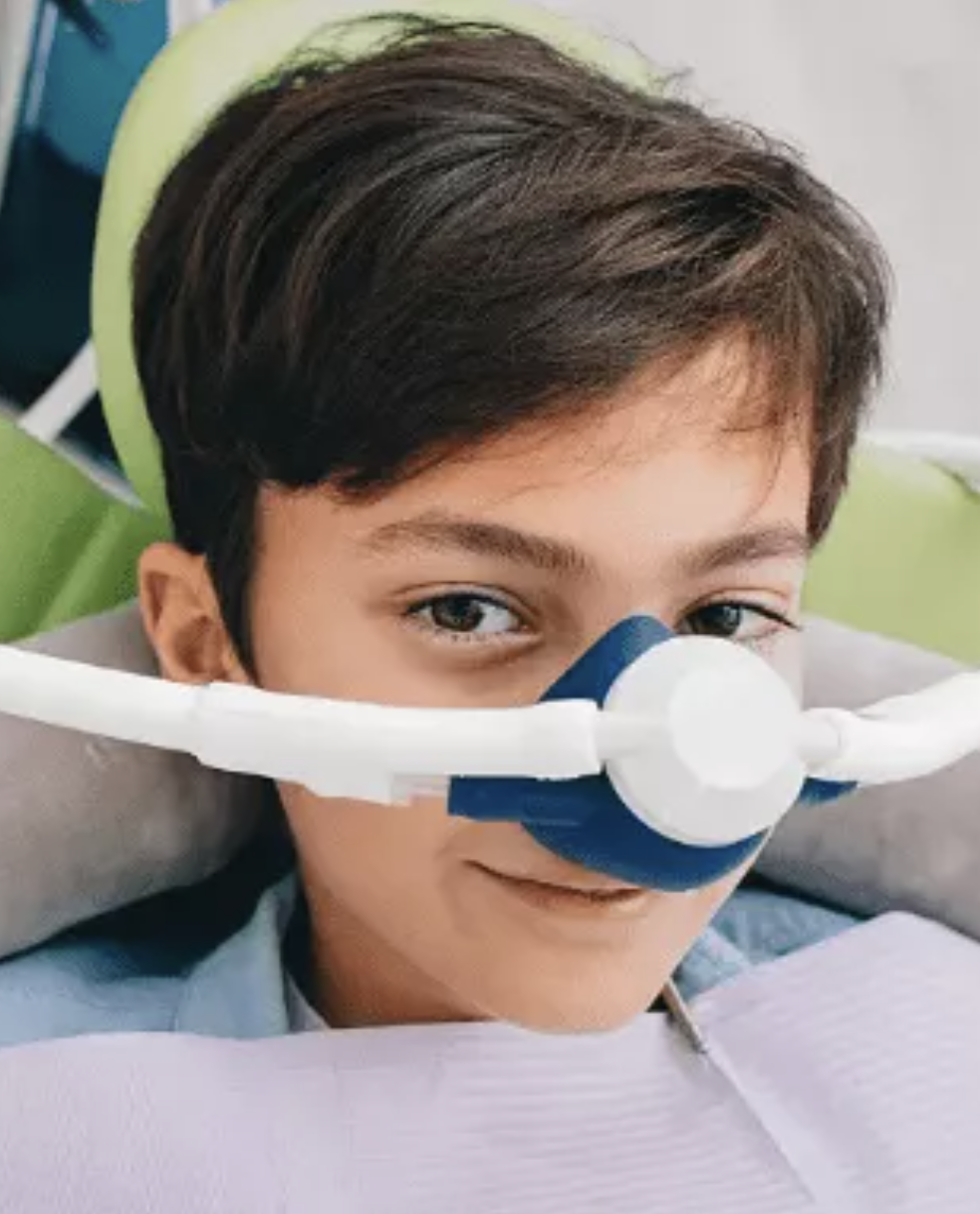 Child receiving nitrous oxide sedation at Rogersville Family Dental