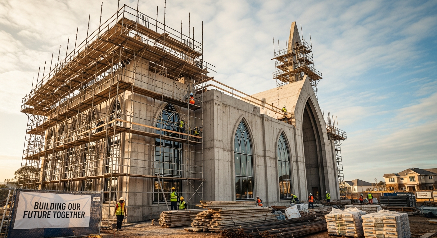 Church being built