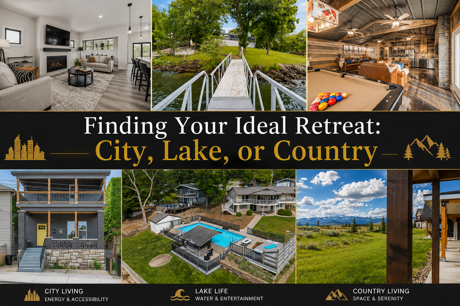Finding Your Ideal Retreat: City, Lake, or Country