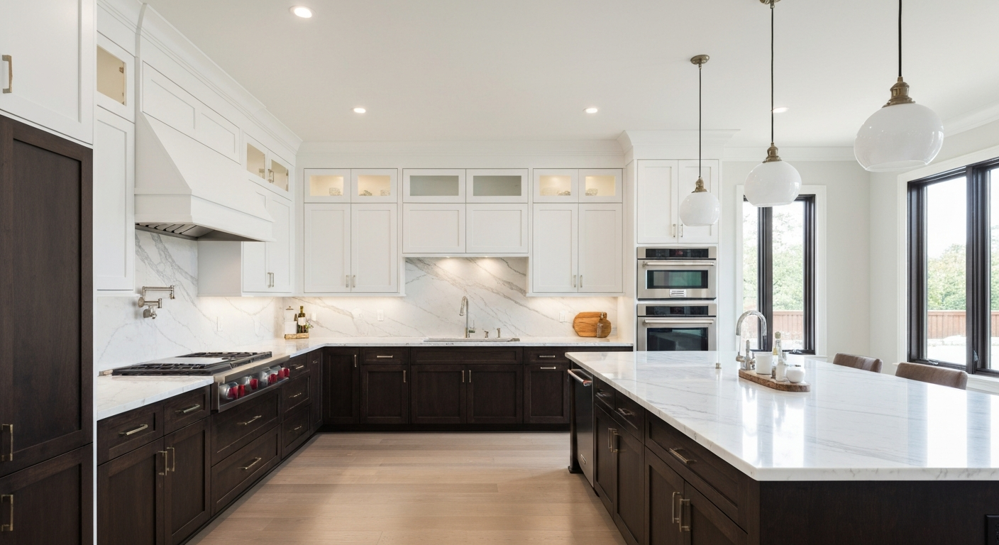 Contemporary kitchen dark wood
